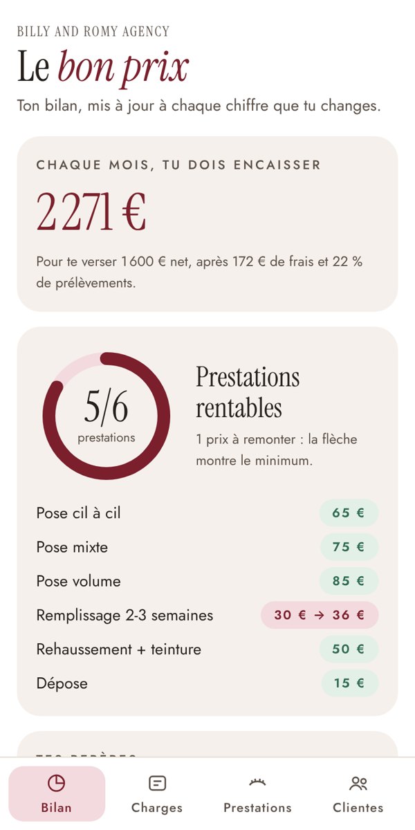 Le calculateur du bon prix sur téléphone