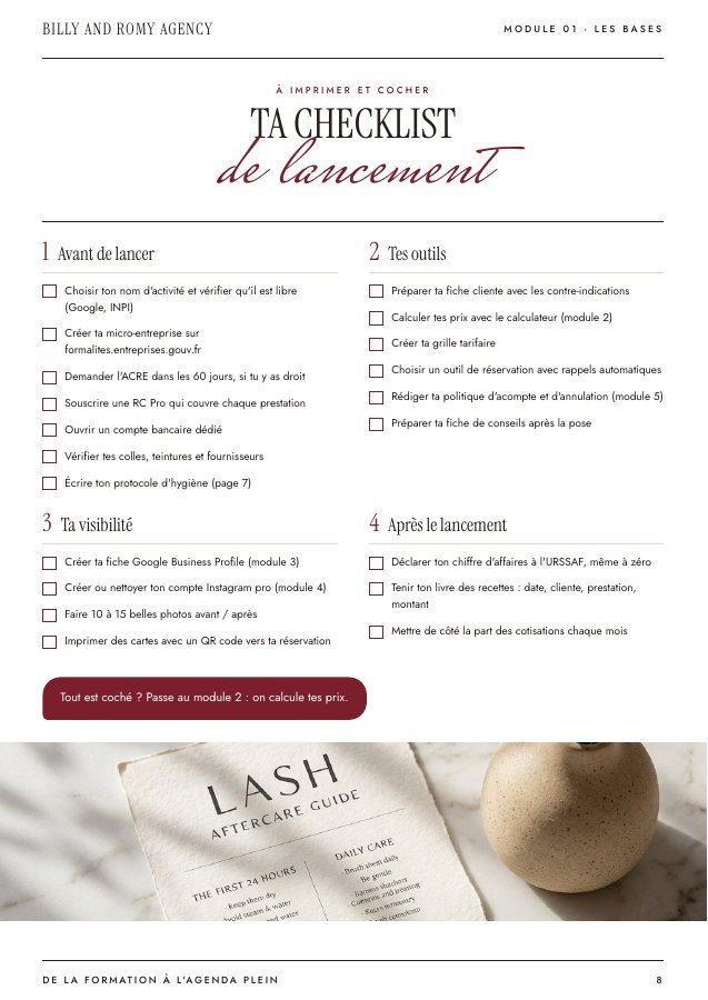 Ta checklist de lancement