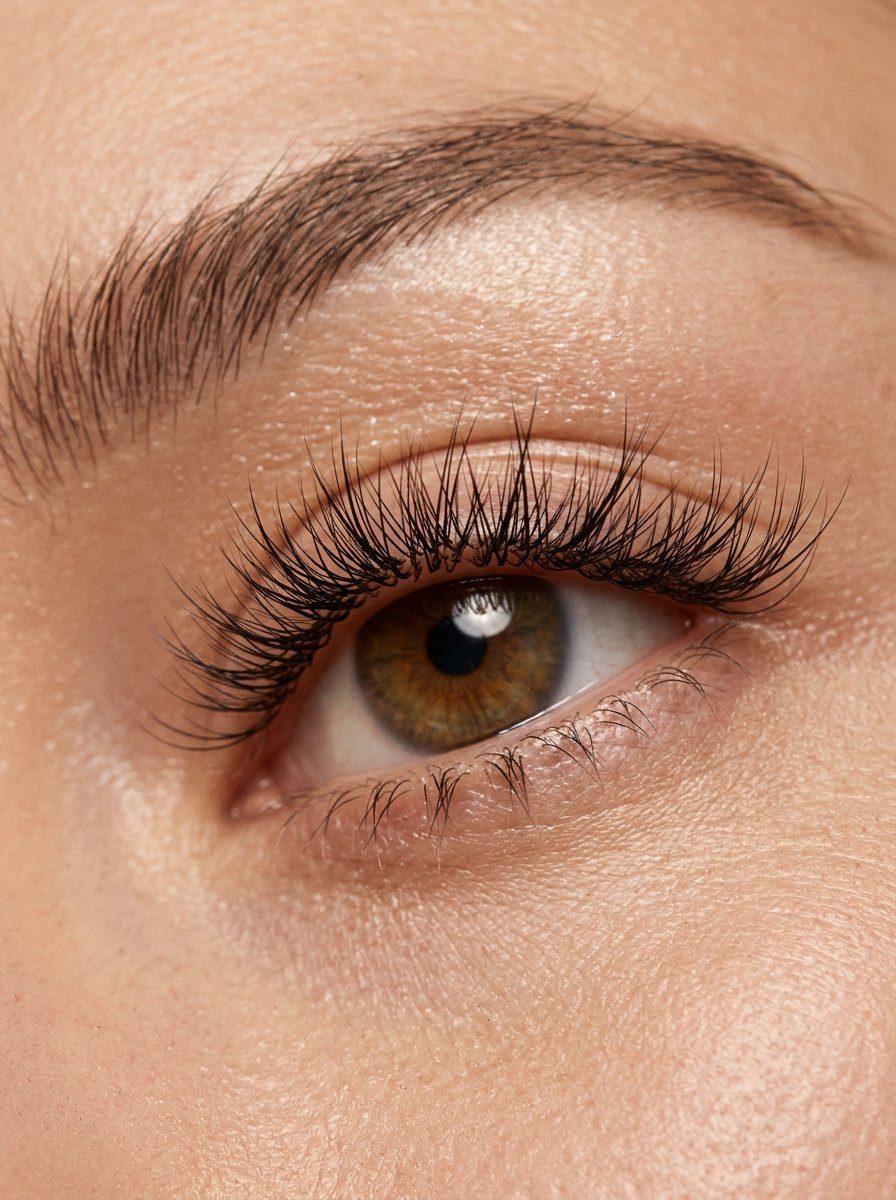 Gros plan d'un regard avec extensions de cils